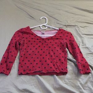 Red polka dot crop top